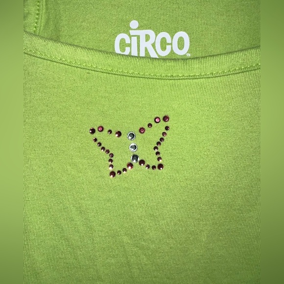 Circo Kids (girl) bright green tank with cute butterfly embellishment - Picture 2 of 4
